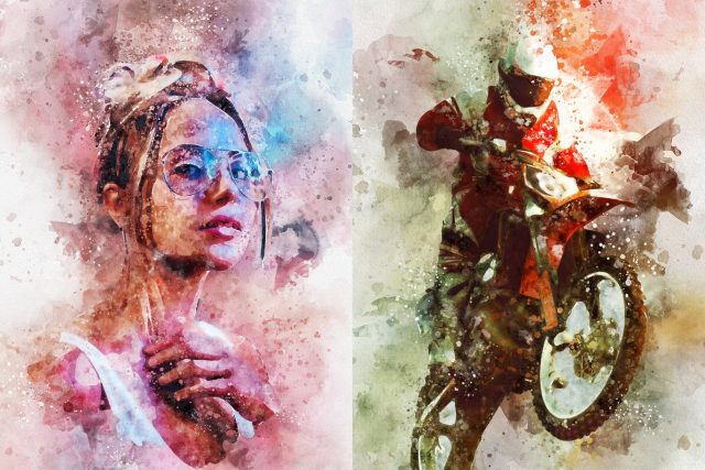 watercolor splash art photoshop action