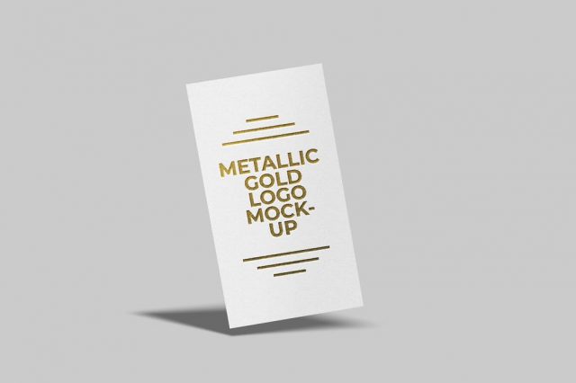 3D gold metal logo mockup