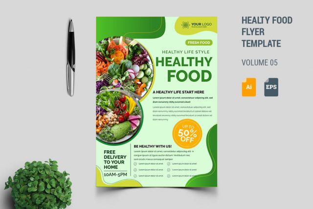 Healthy Food Flyer Template Vol. 05 - Free Download