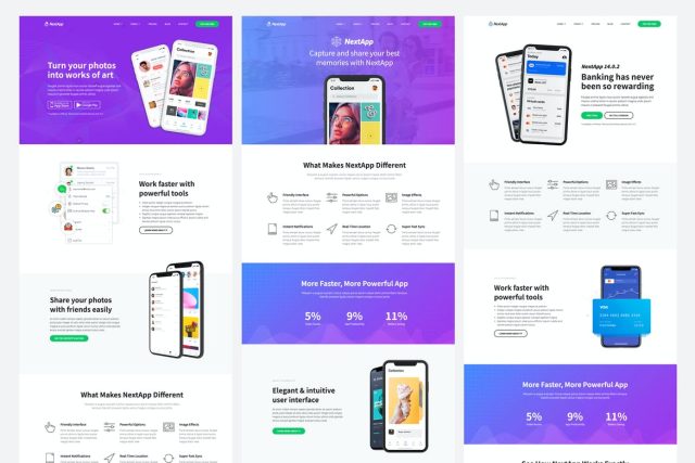 NextApp - App Landing Page Elementor Template Kit - Free Download