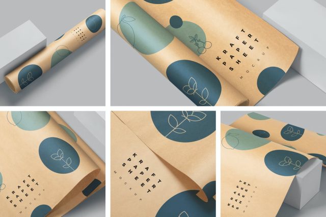 Free Wrapping Paper Mockup PSD Set by Free PSD Templates on Dribbble