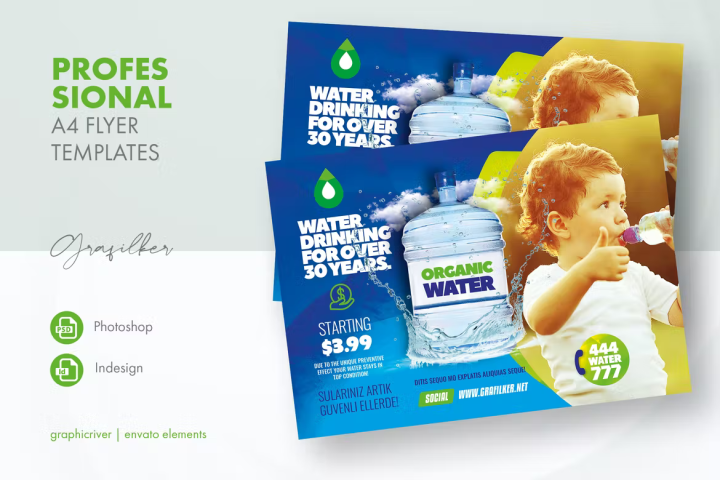 Drinking Water Service Flyer Templates - Free Download